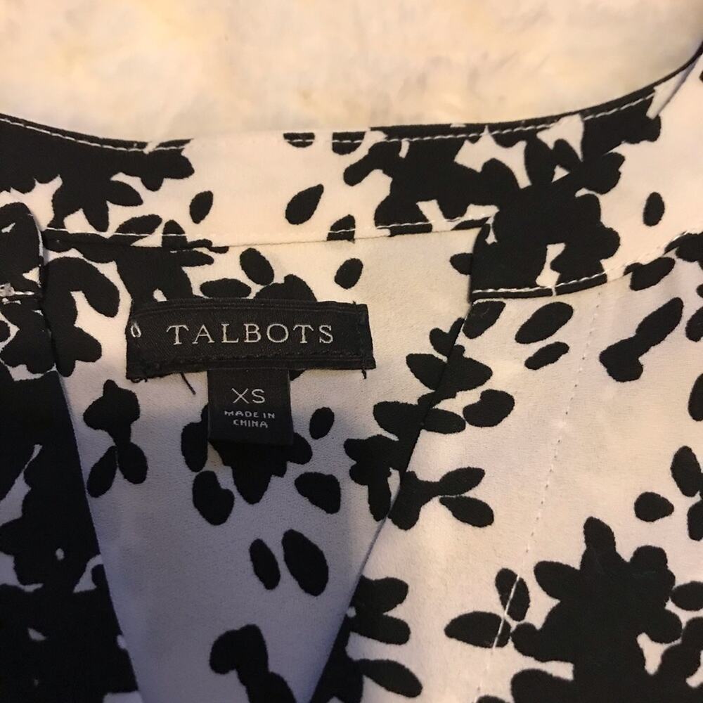 Talbots Front Tie Button Down Blouse Size Xs - image 4